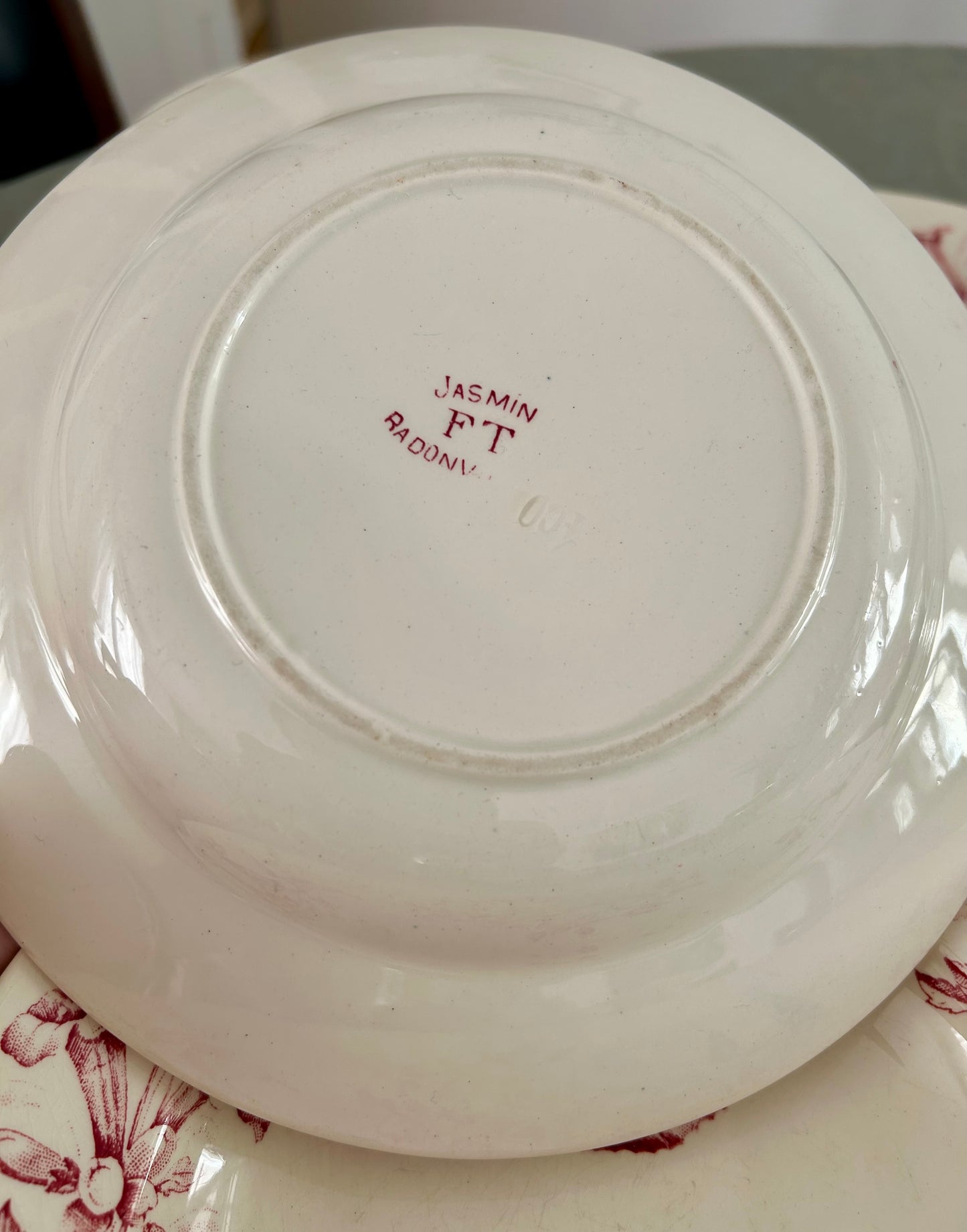 Ensemble de 6 assiettes creuses - Jasmin - F T Badonviller - La Brocanterie d'Estelle