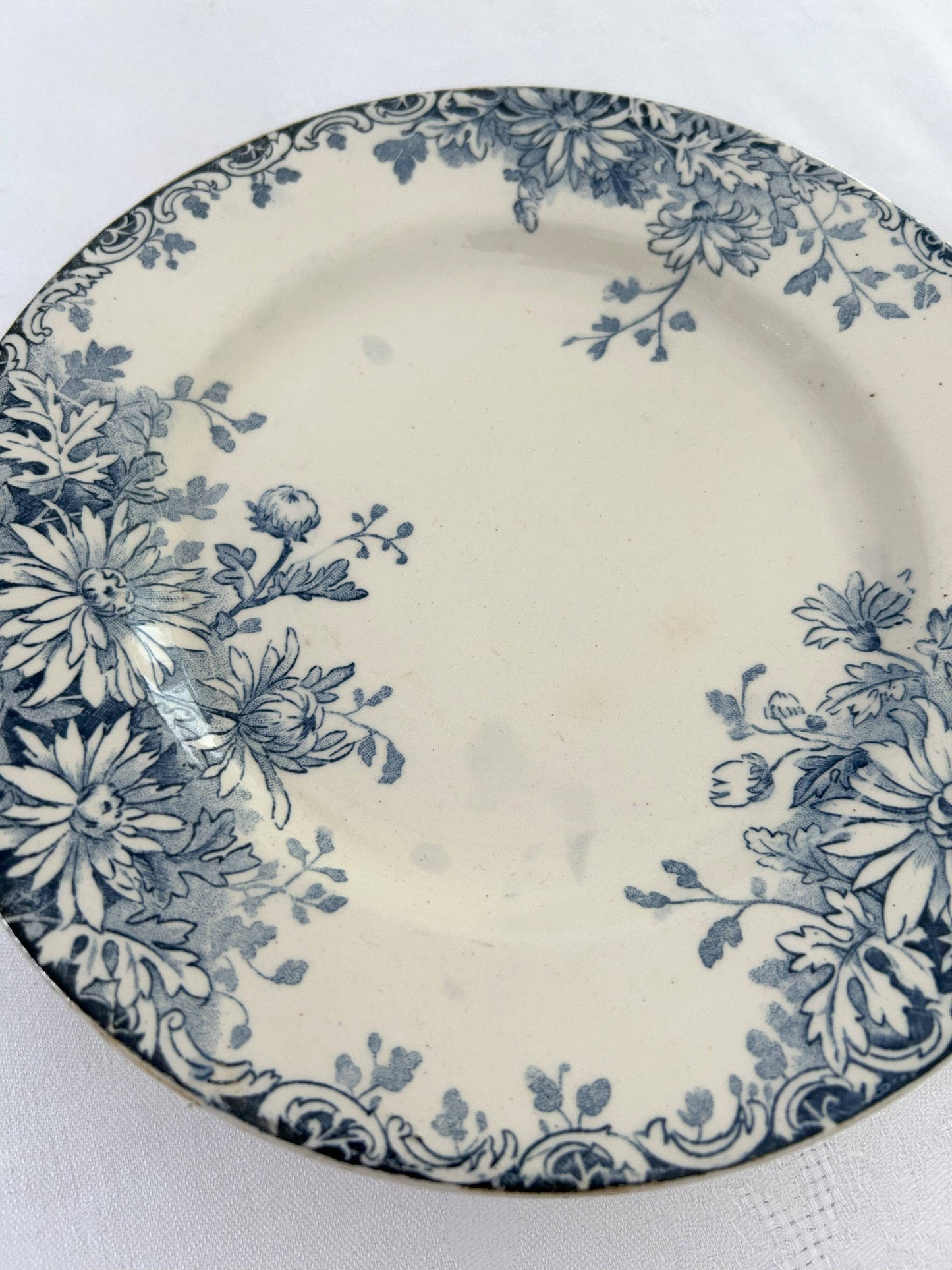 Assiette piédouche - Fleurs d'automne - Gien - La Brocanterie d'Estelle