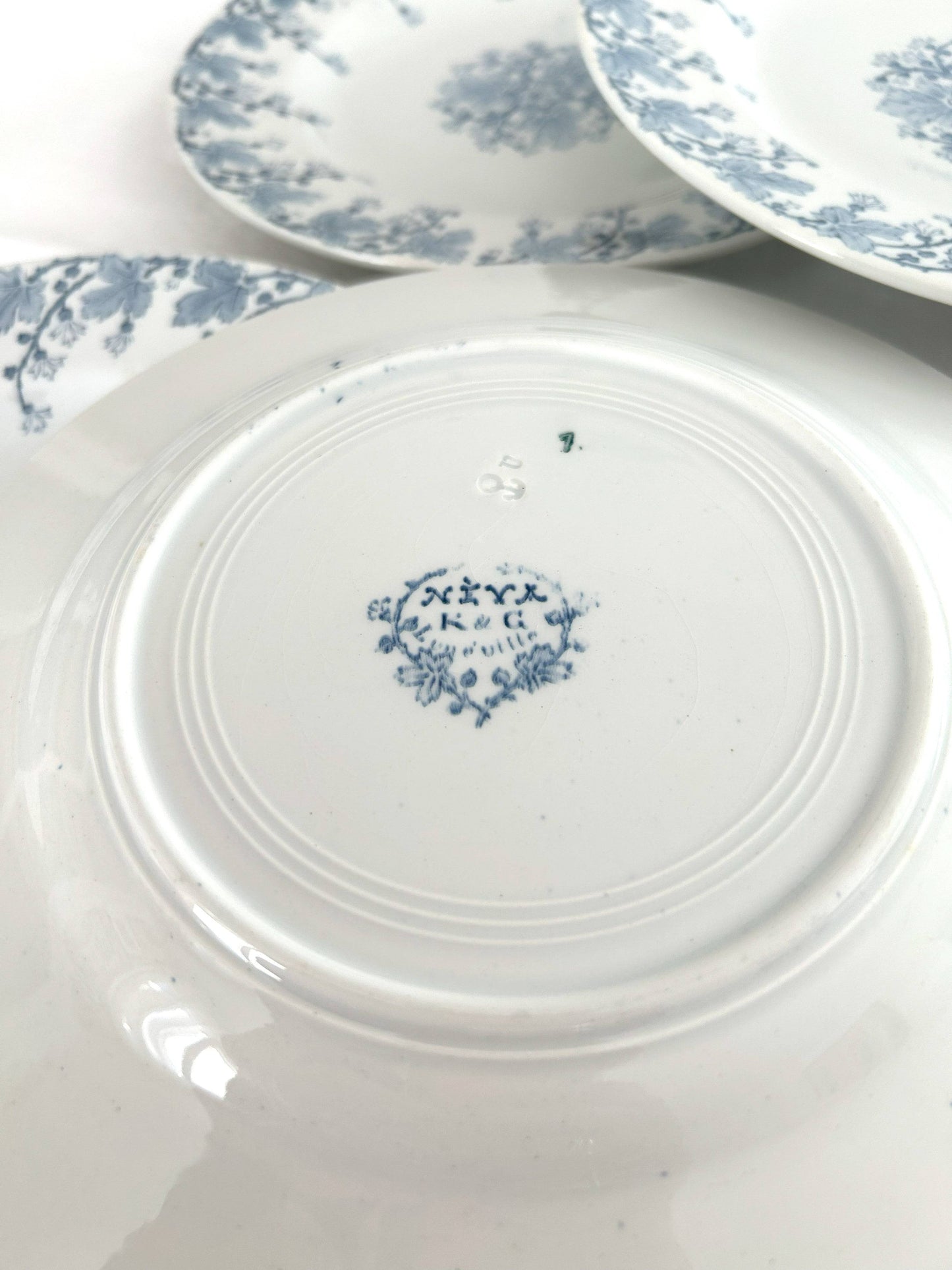 Ensemble de 6 assiettes plates - Néva - Terre de fer - K&G Lunéville - La Brocanterie d'Estelle
