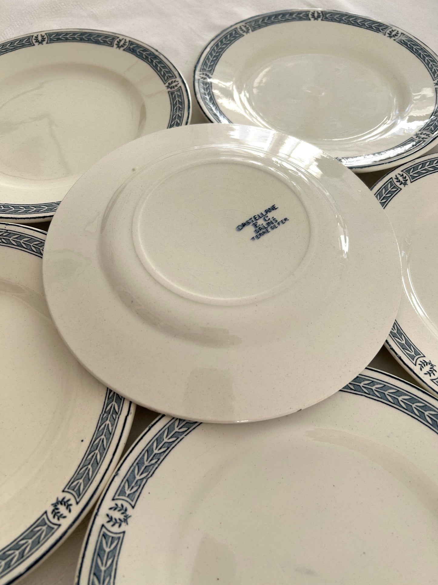 Ensemble de 6 assiettes à dessert - Castellane - Terre de fer - Salins - La Brocanterie d'Estelle