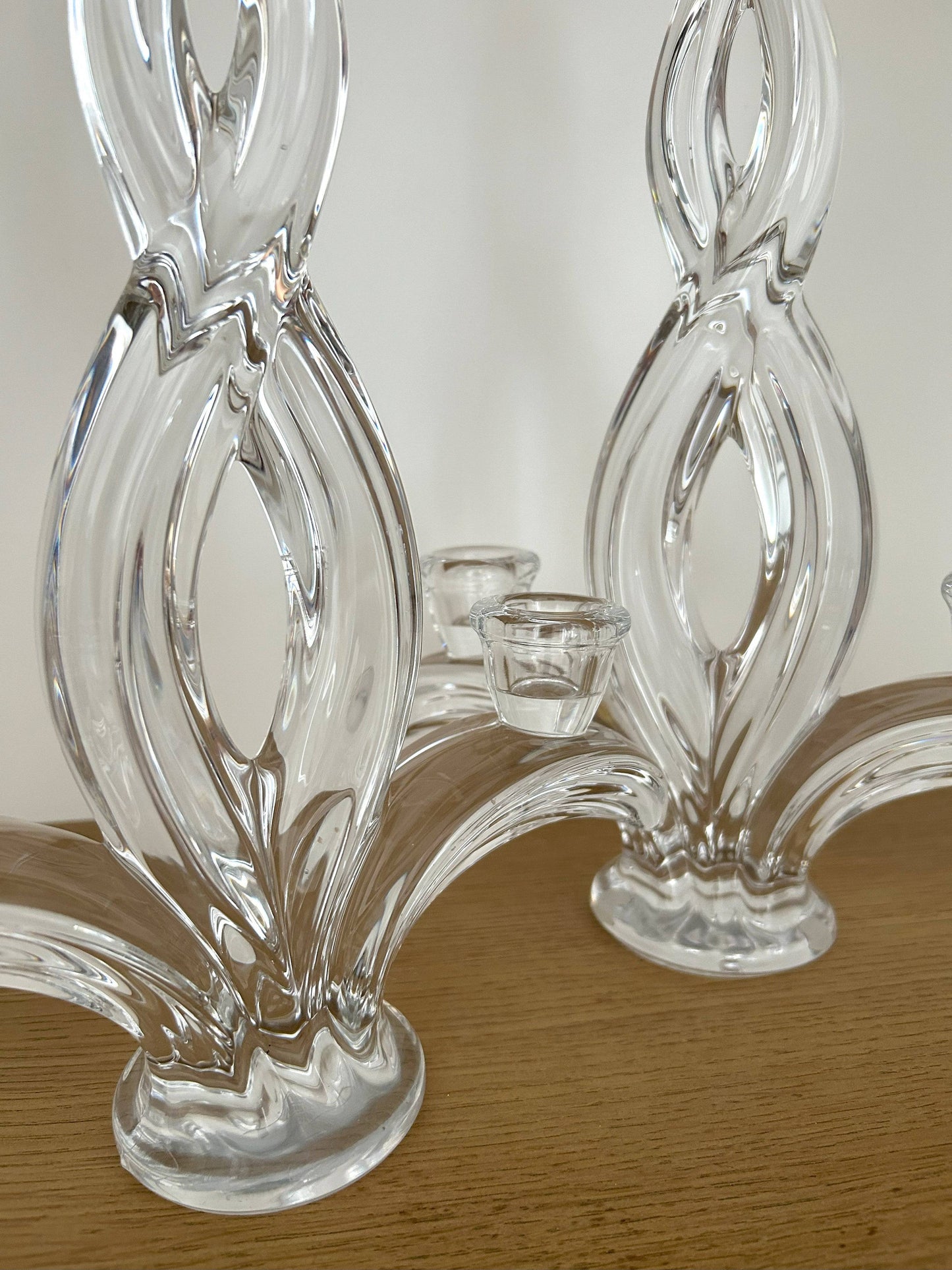 Paire de bougeoirs en cristal - Art de Vannes - La Brocanterie d'Estelle