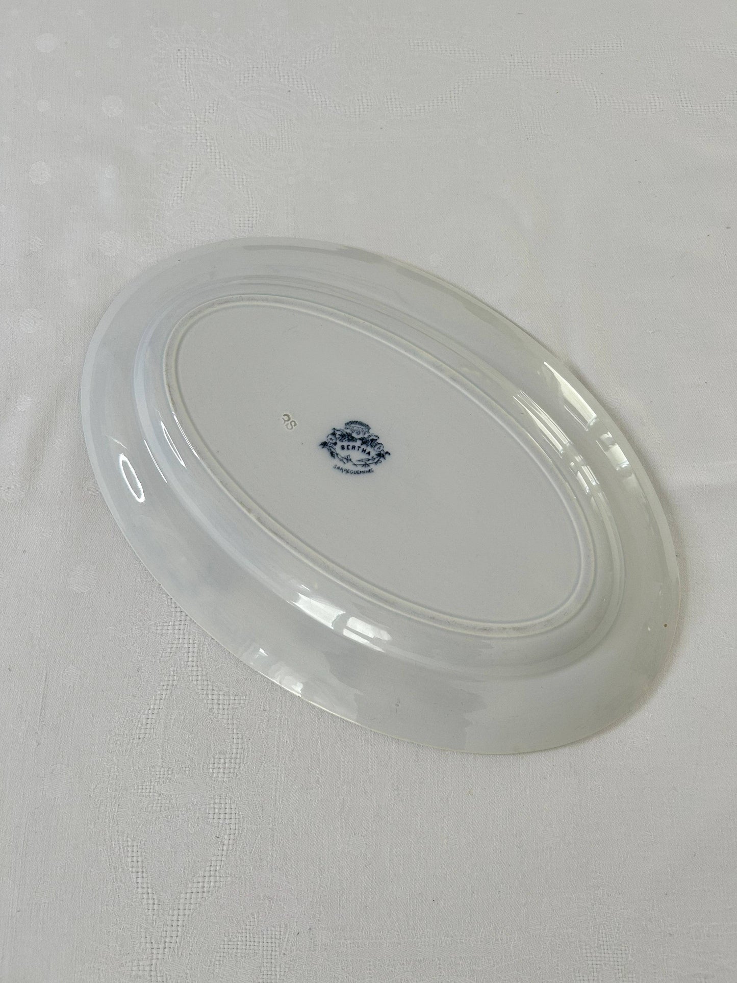 Plat ovale - Bertha - Sarreguemines - La Brocanterie d'Estelle