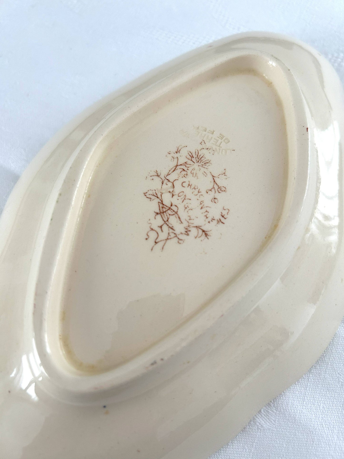 Grand ravier - Chrysanthèmes - Terre de fer - Longchamp - La Brocanterie d'Estelle