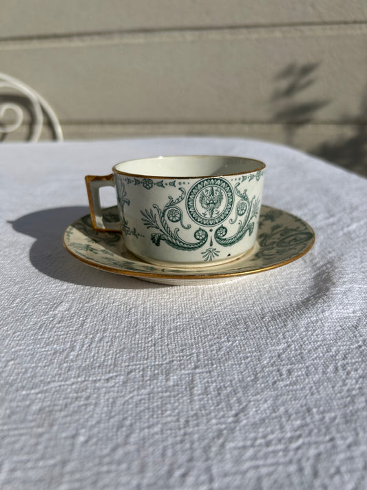 Tasse et sous-tasse - Lutzen - K&G Lunéville - La Brocanterie d'Estelle