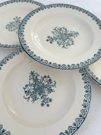 Ensemble de 4 assiettes semi-creuses - Alhambra - Terr de fer - Salins - La Brocanterie d'Estelle