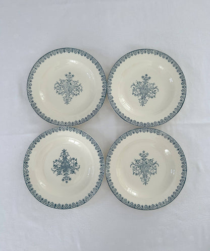 Ensemble de 4 assiettes semi-creuses - Alhambra - Terr de fer - Salins - La Brocanterie d'Estelle
