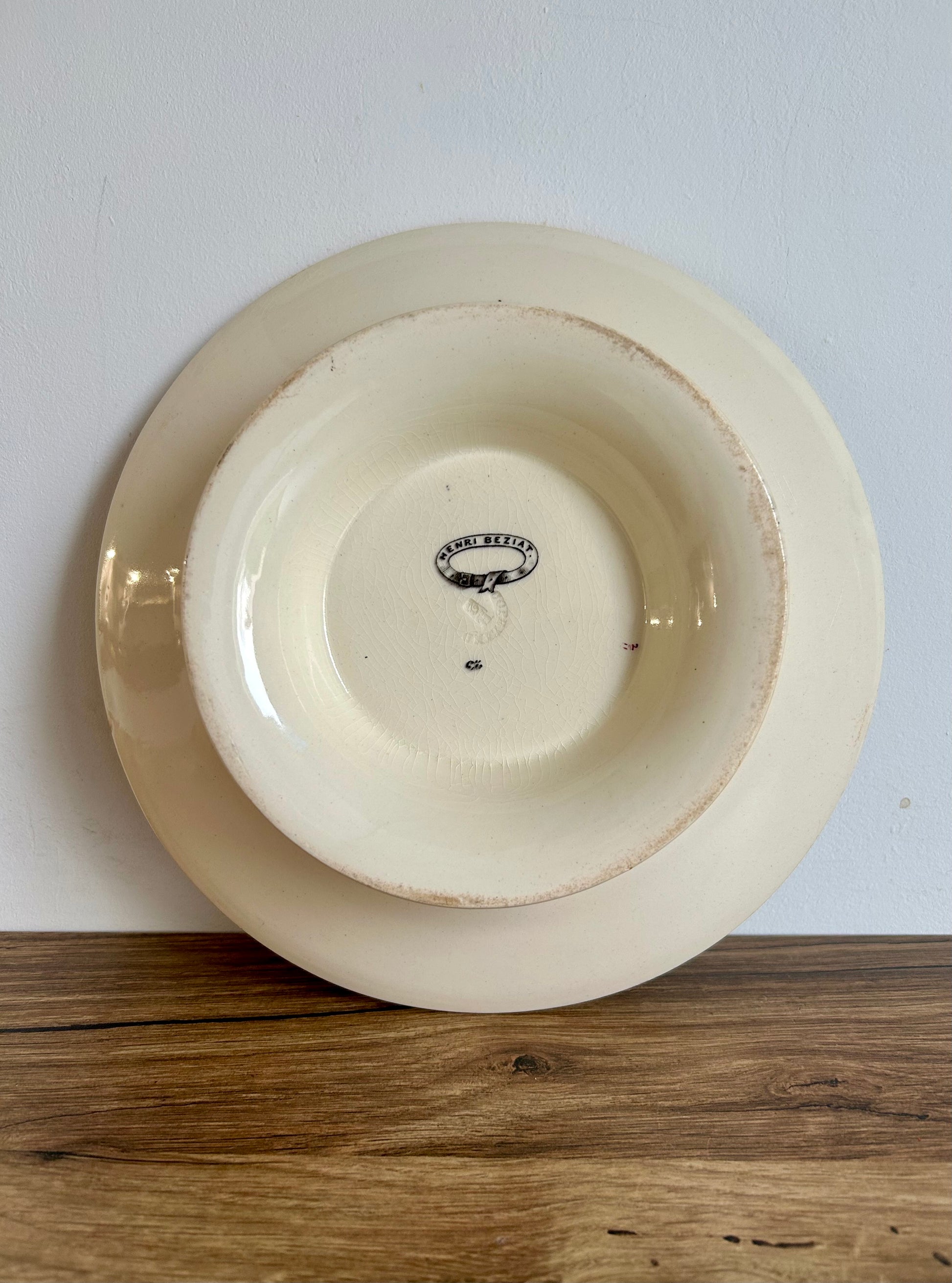 Assiette piédouche - Copeland - Henri Beziat - La Brocanterie d'Estelle