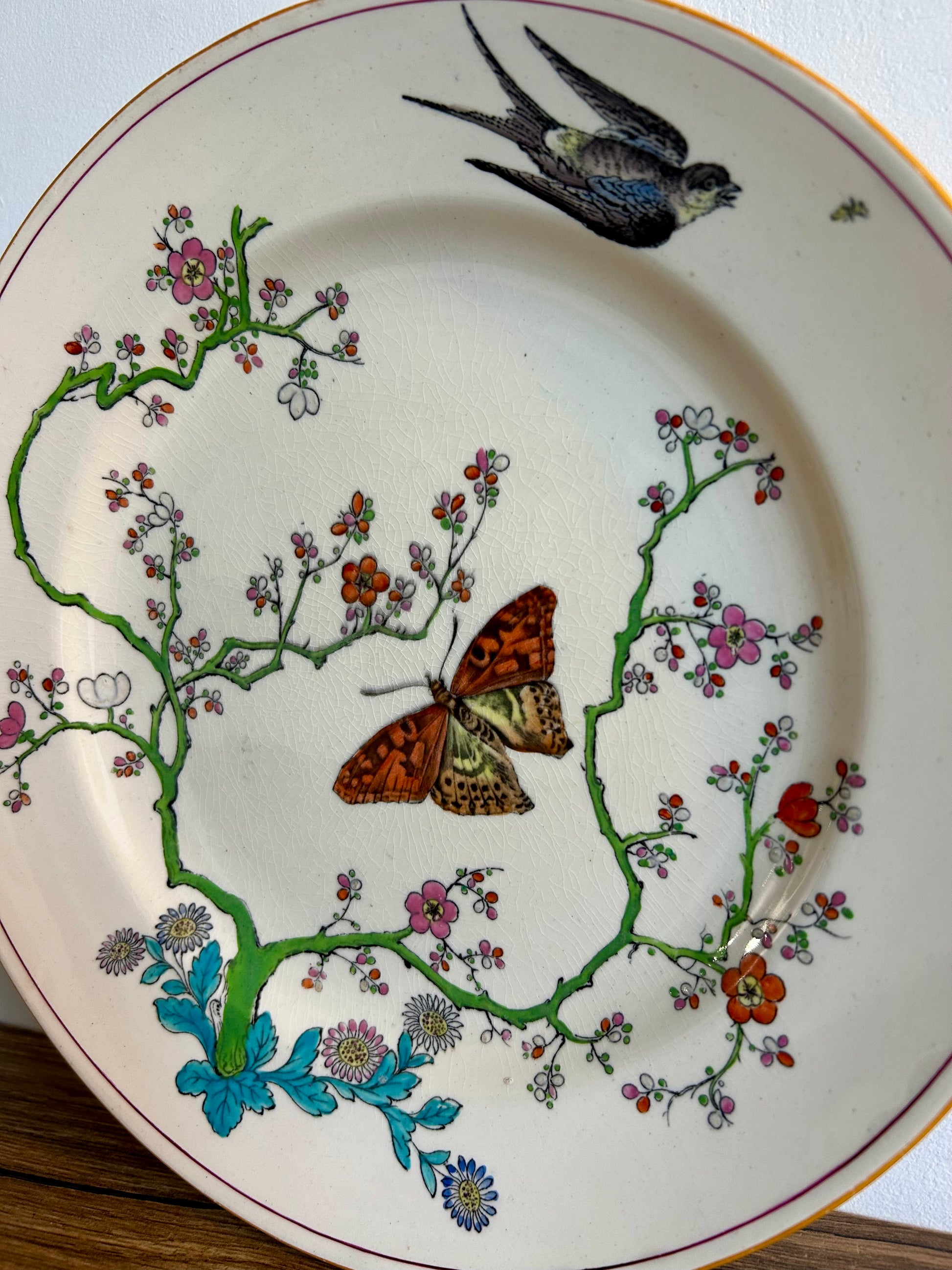 Assiette piédouche - Copeland - Henri Beziat - La Brocanterie d'Estelle