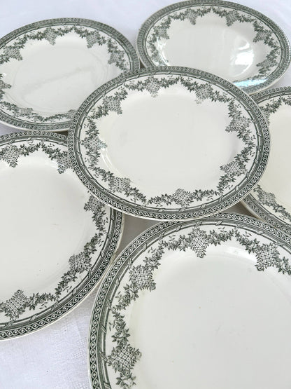 Ensemble de 6 assiettes plates - Antoinette - Clarirefontaine - La Brocanterie d'Estelle