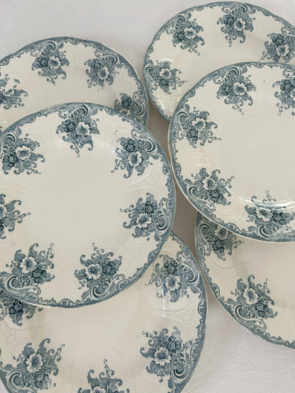 Ensemble de 6 assiettes plates - Gobelins - Longwy - La Brocanterie d'Estelle