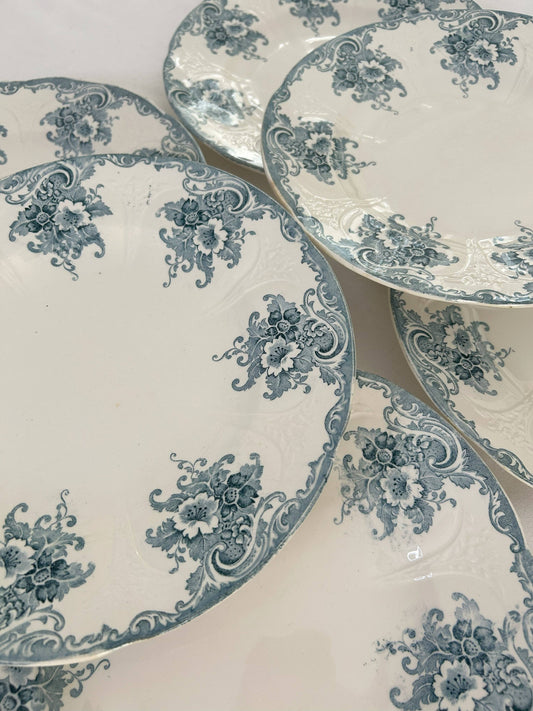 Ensemble de 6 assiettes plates - Gobelins - Longwy - La Brocanterie d'Estelle