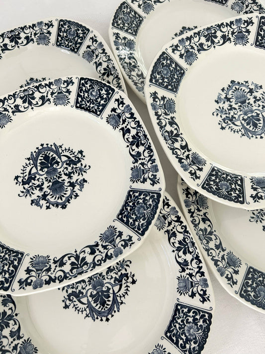 Ensemble de 6 assiettes plates - Ibis - Gien - La Brocanterie d'Estelle