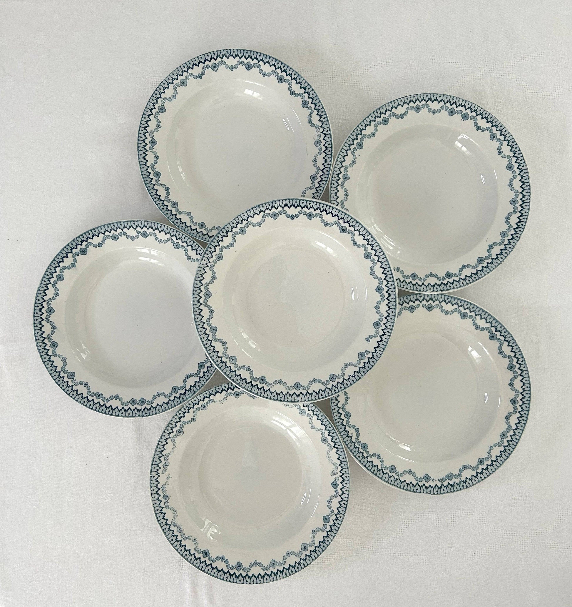 Ensemble de 6 assiettes creuses - Arras - Sarreguemines - La Brocanterie d'Estelle