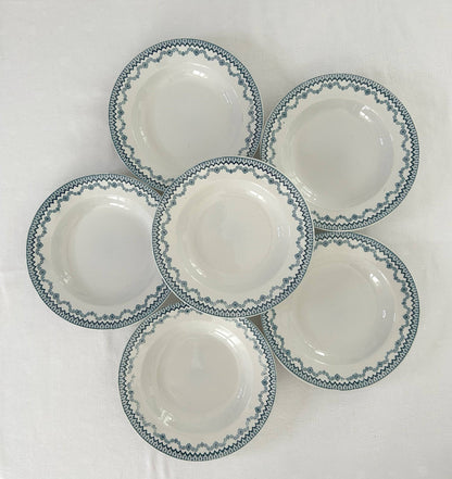 Ensemble de 6 assiettes creuses - Arras - Sarreguemines - La Brocanterie d'Estelle