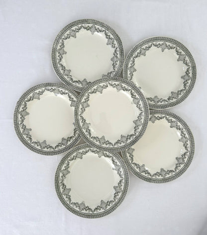 Ensemble de 6 assiettes plates - Antoinette - Clarirefontaine - La Brocanterie d'Estelle