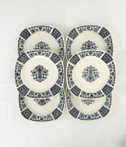 Ensemble de 6 assiettes plates - Ibis - Gien - La Brocanterie d'Estelle