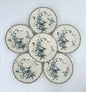 Ensemble de 6 assiettes plates - Marguerite - Terre de fer - K&G Lunéville - La Brocanterie d'Estelle