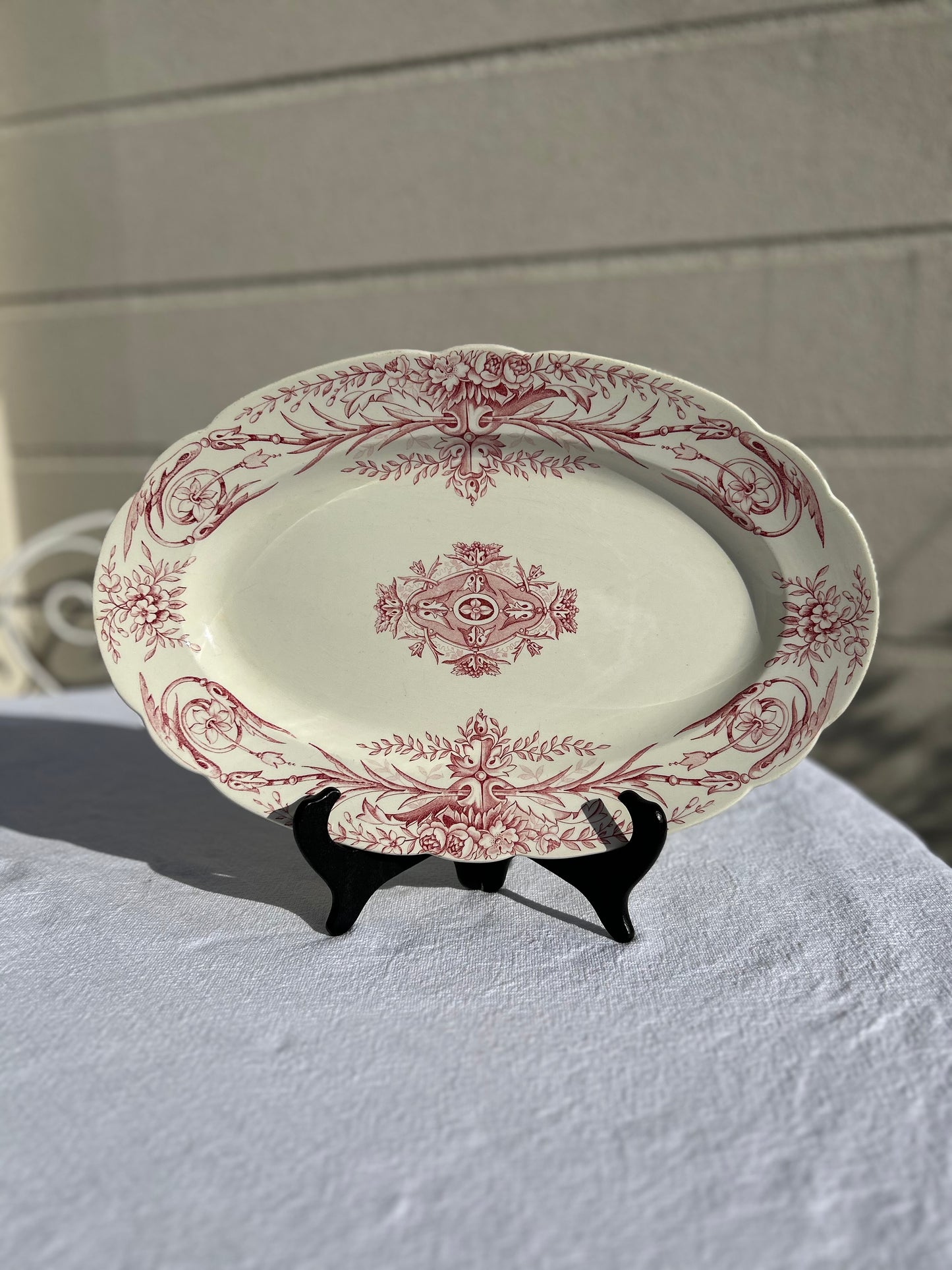 Plat ovale - Terre de fer - Louis XVI - FF Péxonne - La Brocanterie d'Estelle