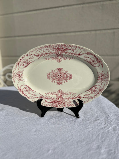 Plat ovale - Terre de fer - Louis XVI - FF Péxonne - La Brocanterie d'Estelle