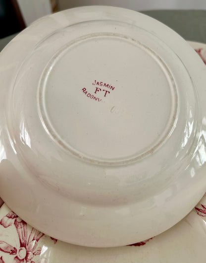 Ensemble de 6 assiettes creuses - Jasmin - F T Badonviller - La Brocanterie d'Estelle