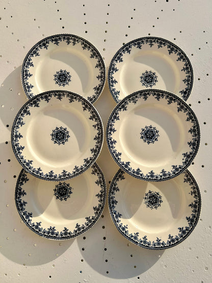 Ensemble de 6 assiettes à dessert terre de fer Gagny H.B & Cie - La Brocanterie d'Estelle