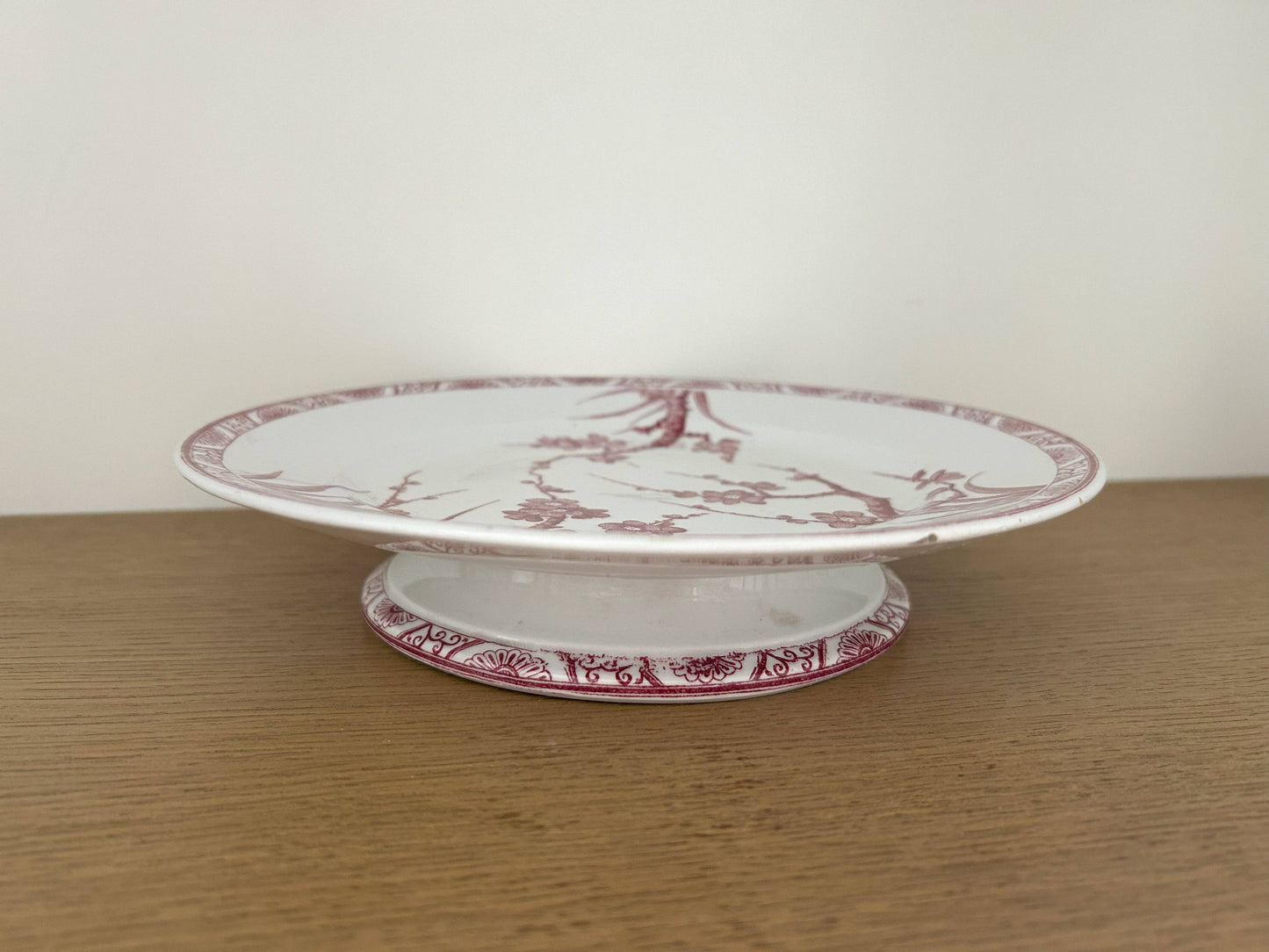 Assiette piédouche - Aubépine - Longwy - La Brocanterie d'Estelle