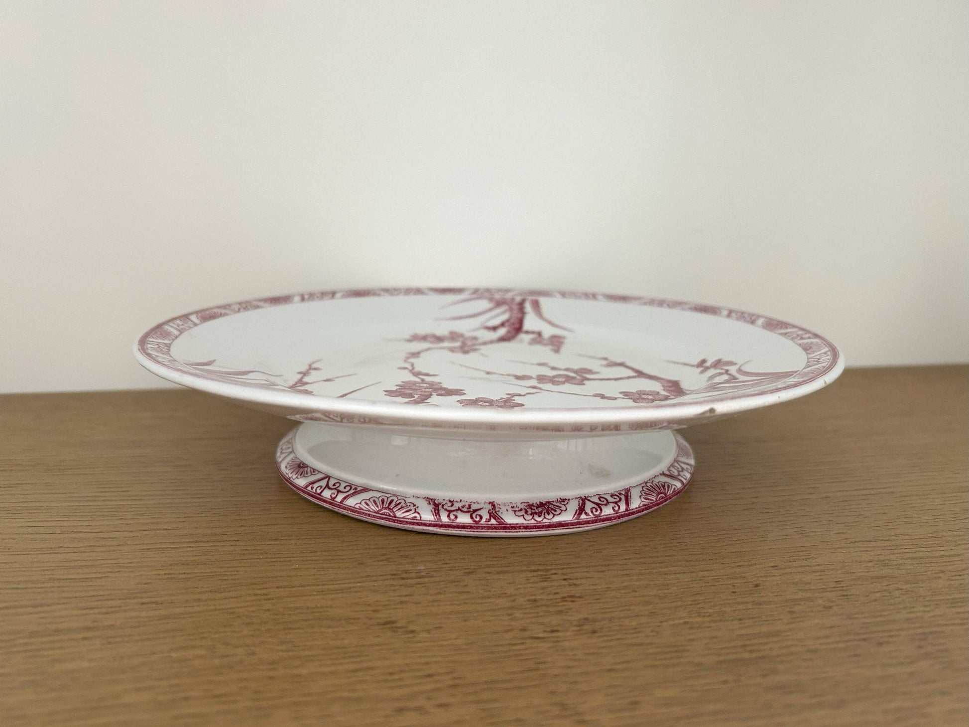 Assiette piédouche - Aubépine - Longwy - La Brocanterie d'Estelle