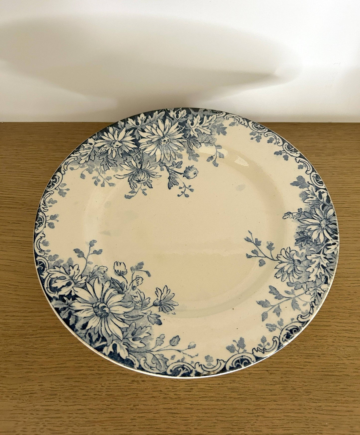 Assiette piédouche - Fleurs d'automne - Gien - La Brocanterie d'Estelle