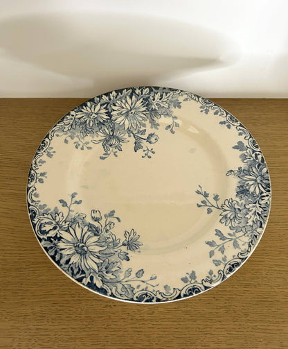 Assiette piédouche - Fleurs d'automne - Gien - La Brocanterie d'Estelle