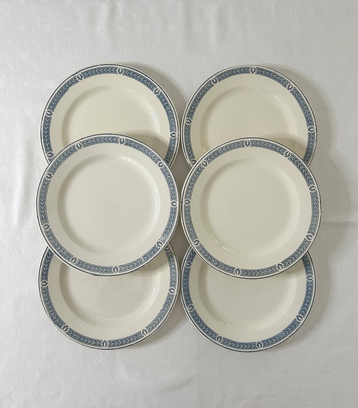 Ensemble de 6 assiettes plates - Castellane - Terre de fer - Salins - La Brocanterie d'Estelle