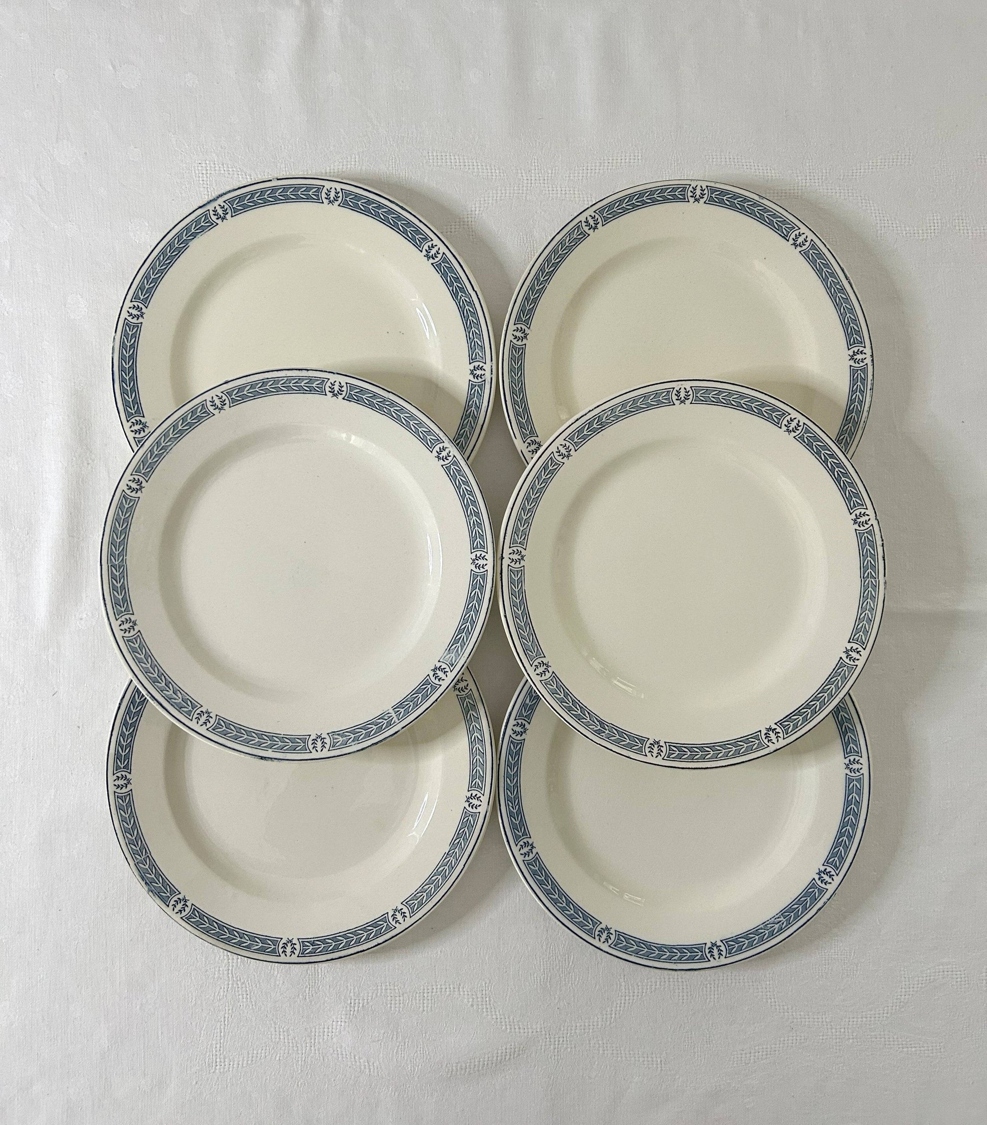Ensemble de 6 assiettes plates - Castellane - Terre de fer - Salins - La Brocanterie d'Estelle