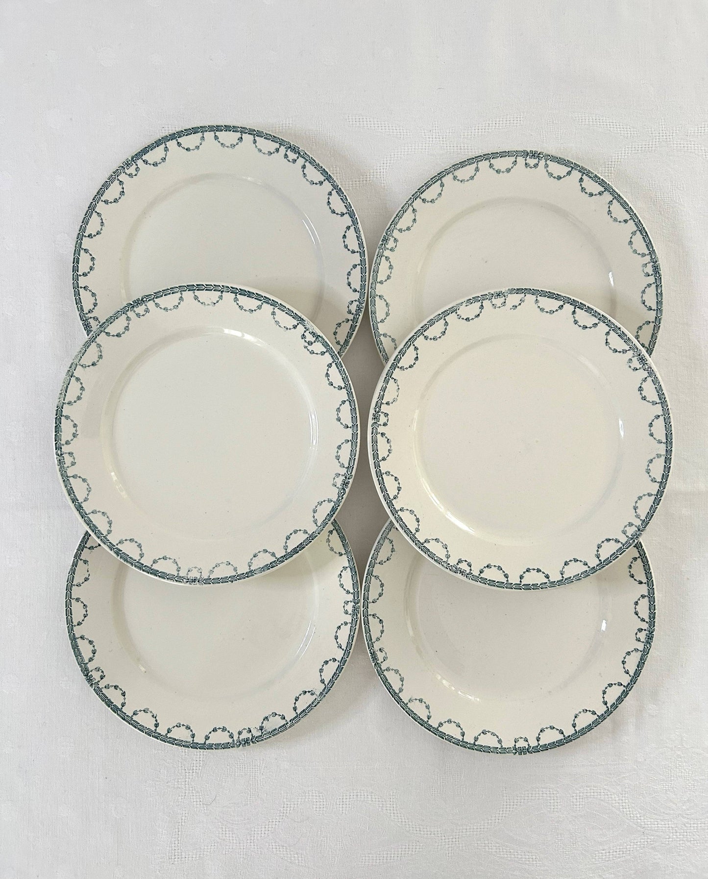 Ensemble de 6 assiettes plates - Faust - Sarreguemines - La Brocanterie d'Estelle