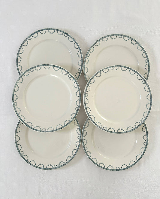 Ensemble de 6 assiettes plates - Faust - Sarreguemines - La Brocanterie d'Estelle