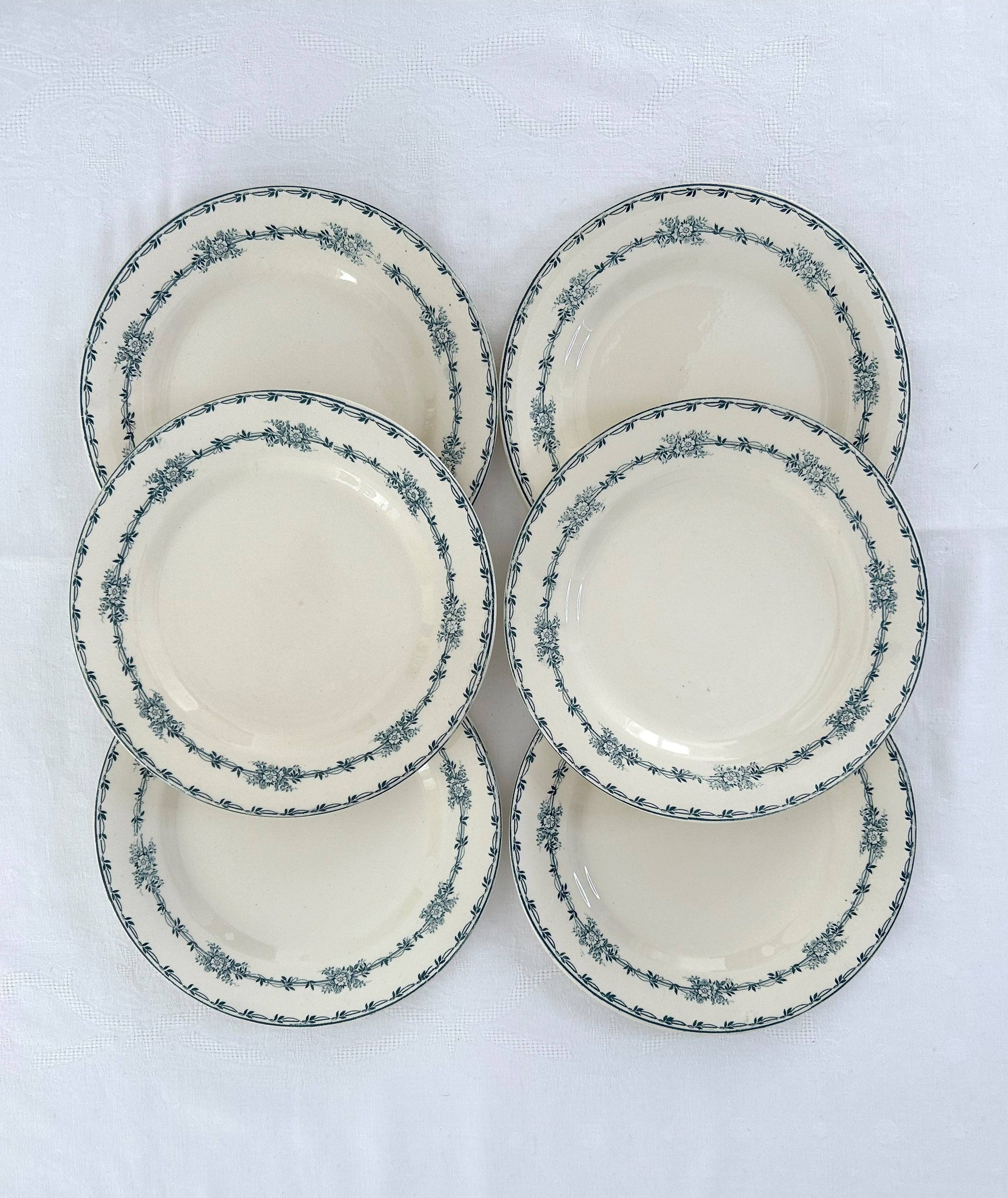Ensemble de 6 assiettes plates - Sartene - Terre de fer - Salins - La Brocanterie d'Estelle