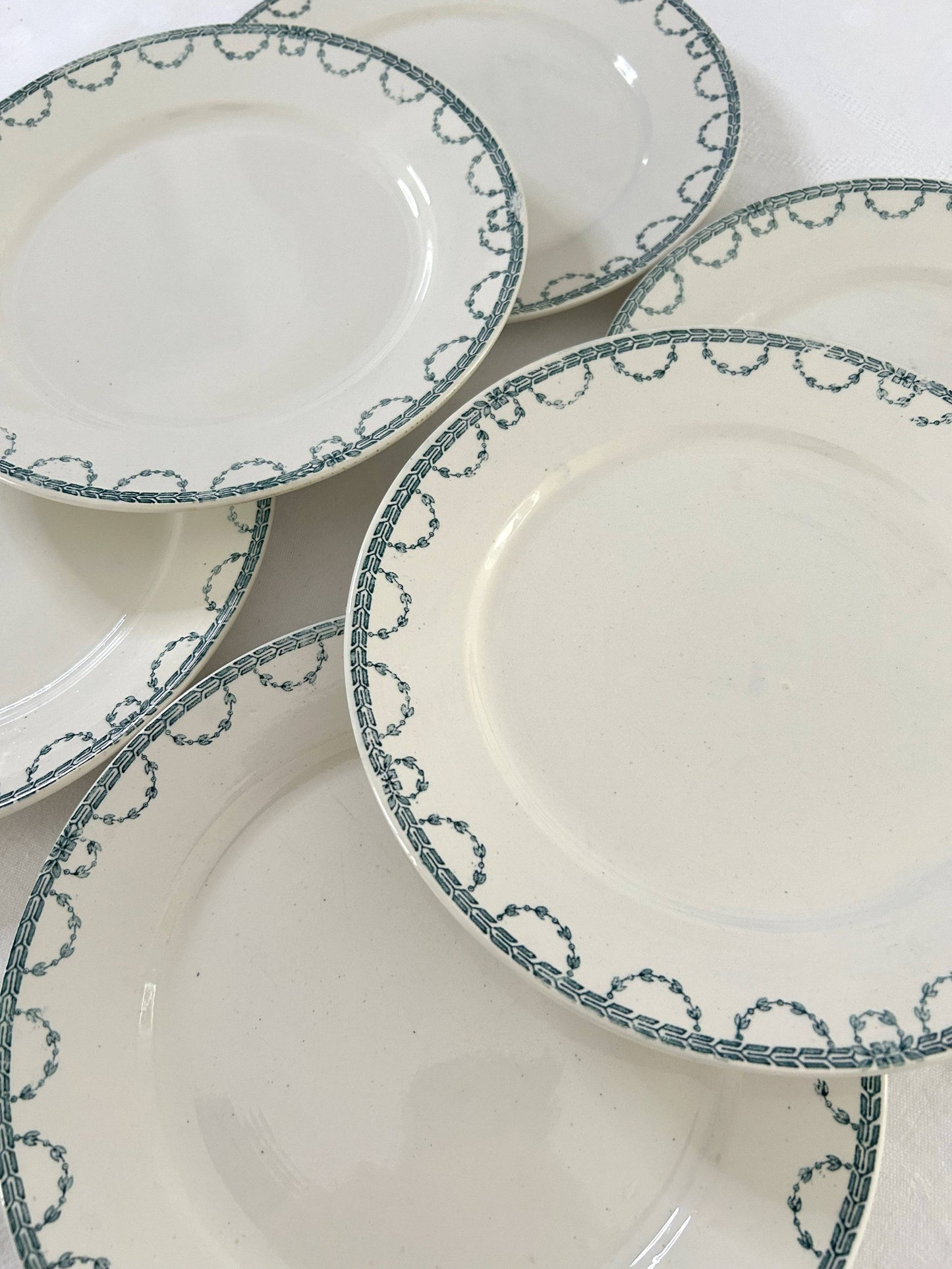 Ensemble de 6 assiettes plates - Faust - Sarreguemines - La Brocanterie d'Estelle