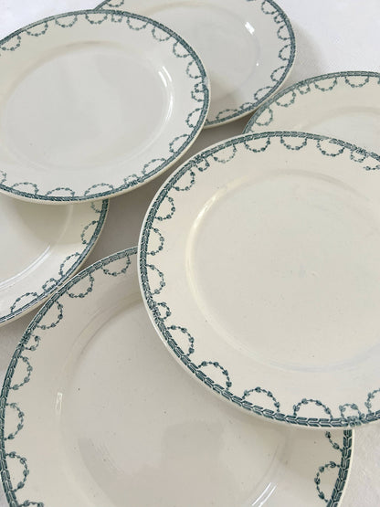 Ensemble de 6 assiettes plates - Faust - Sarreguemines - La Brocanterie d'Estelle