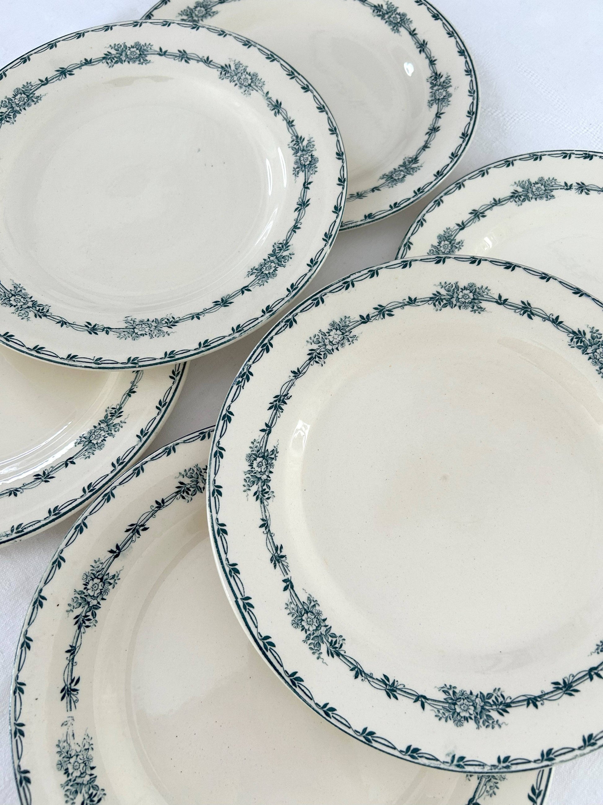 Ensemble de 6 assiettes plates - Sartene - Terre de fer - Salins - La Brocanterie d'Estelle