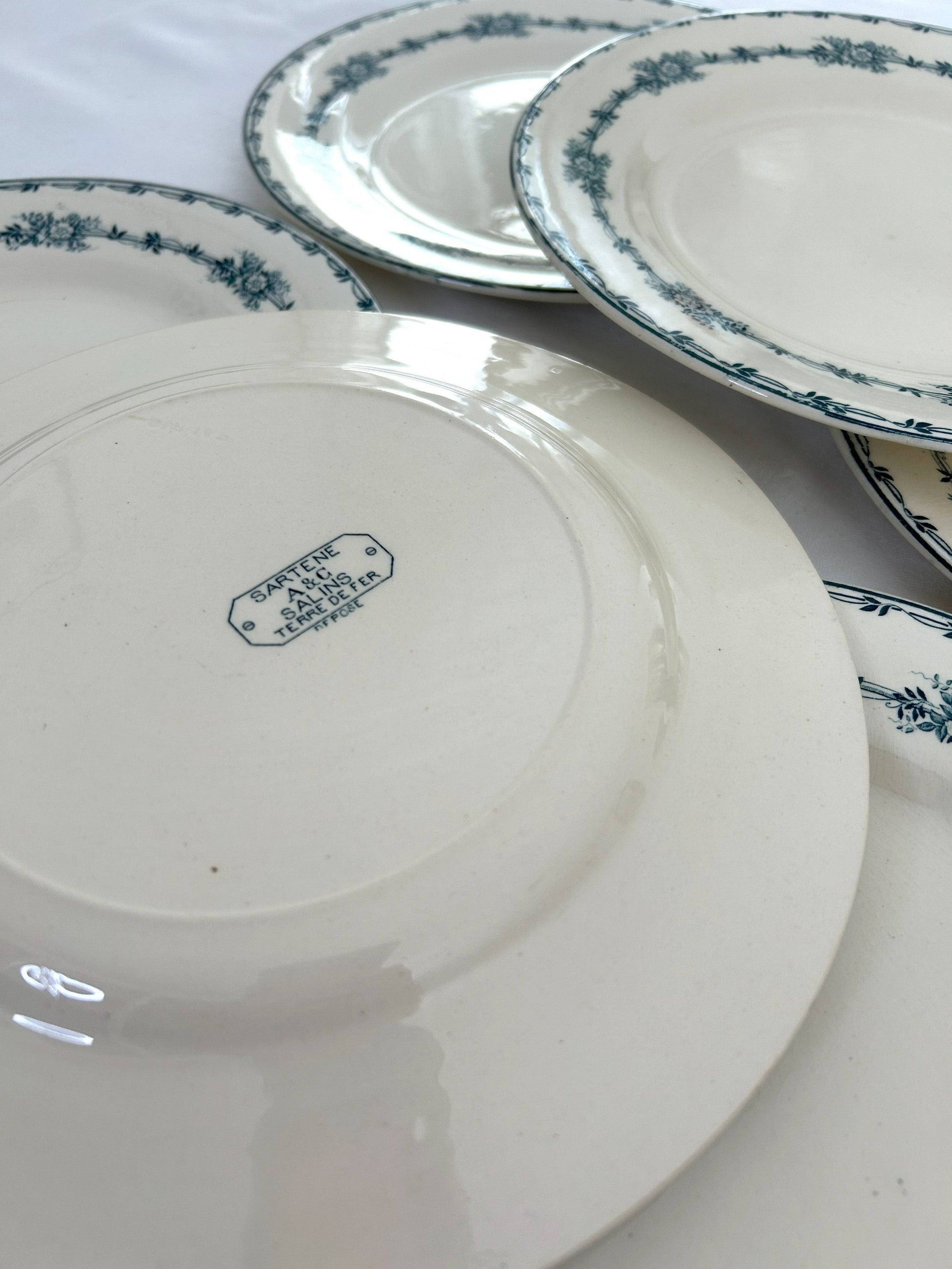 Ensemble de 6 assiettes plates - Sartene - Terre de fer - Salins - La Brocanterie d'Estelle