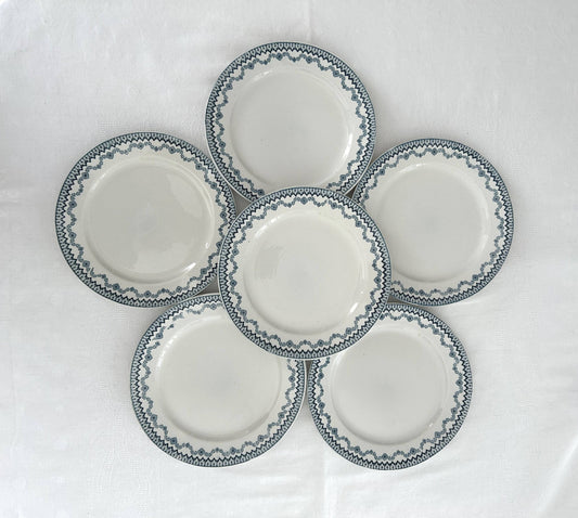 Ensemble de 6 assiettes plates - Arras - Sarreguemines - La Brocanterie d'Estelle