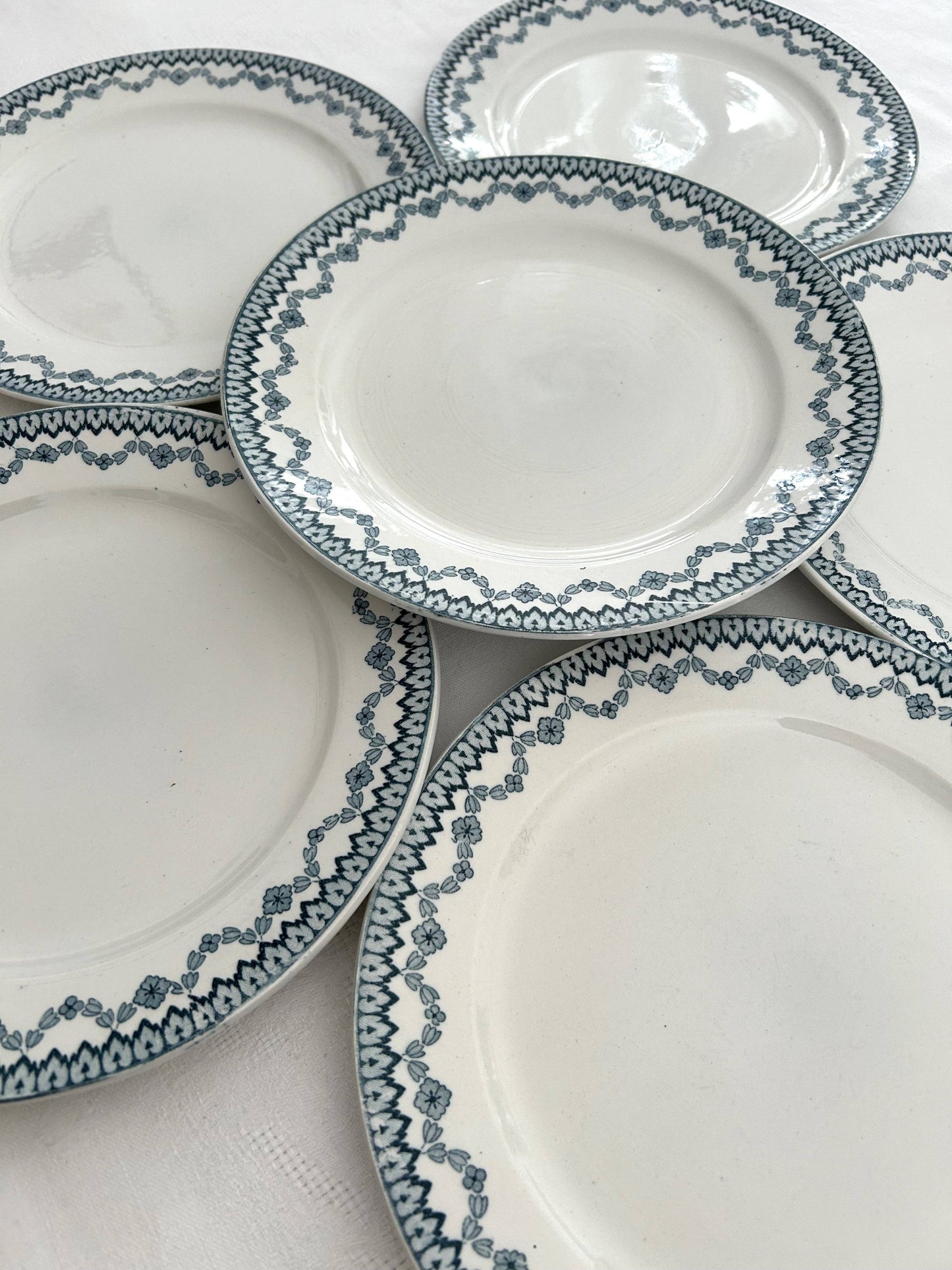 Ensemble de 6 assiettes plates - Arras - Sarreguemines - La Brocanterie d'Estelle
