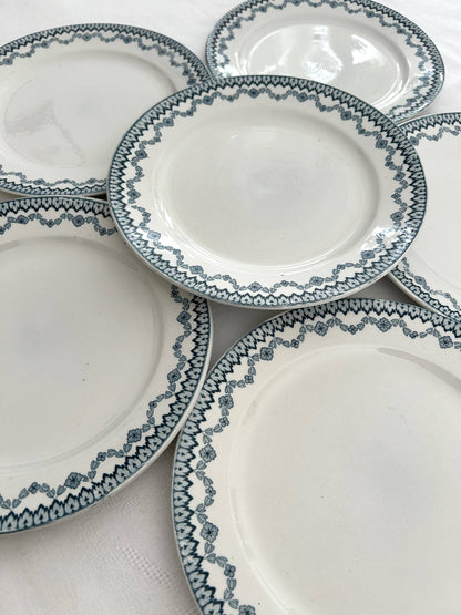 Ensemble de 6 assiettes plates - Arras - Sarreguemines - La Brocanterie d'Estelle