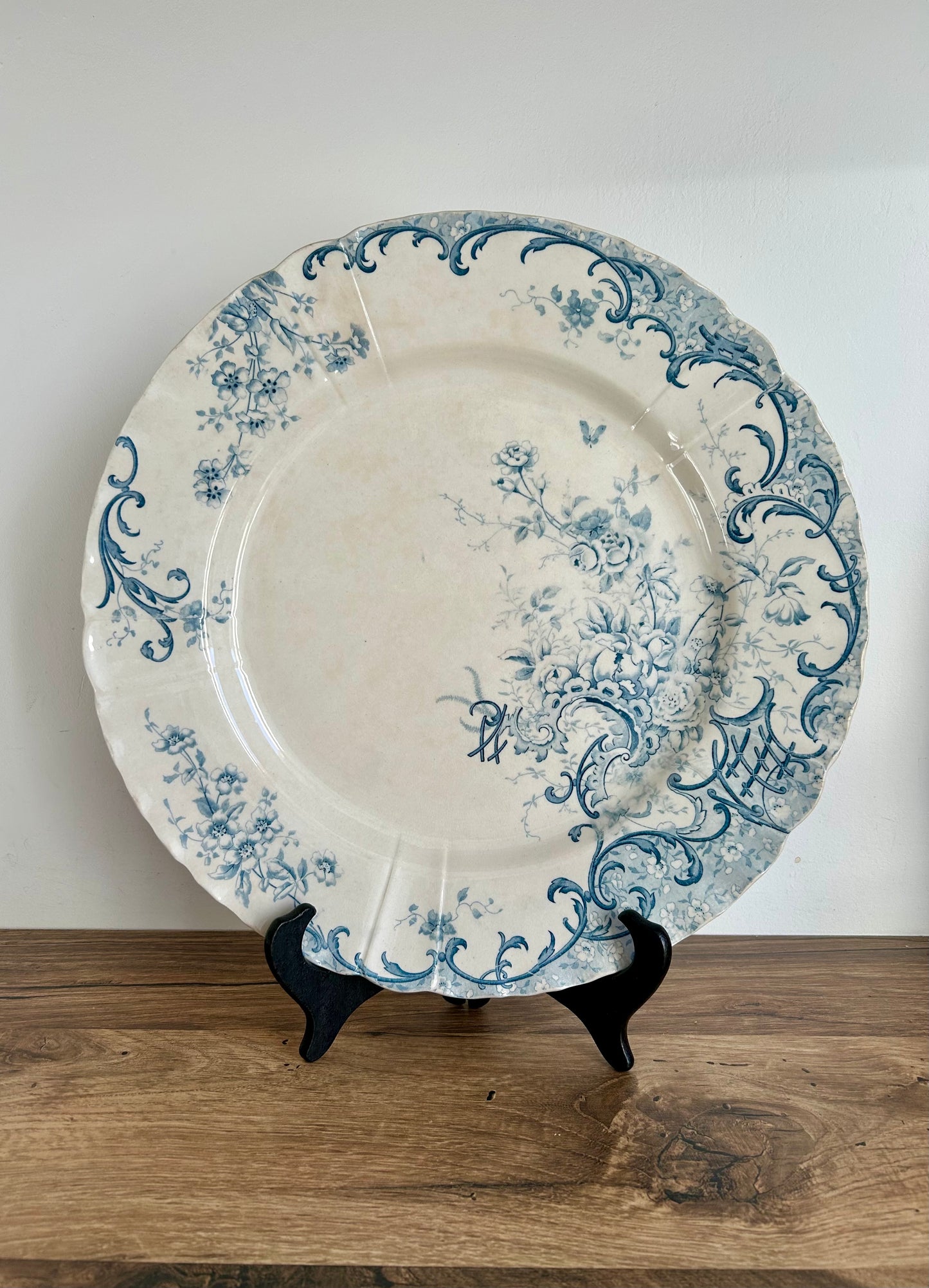 Plat rond - Terre de fer - Fleury - Sarreguemines - La Brocanterie d'Estelle