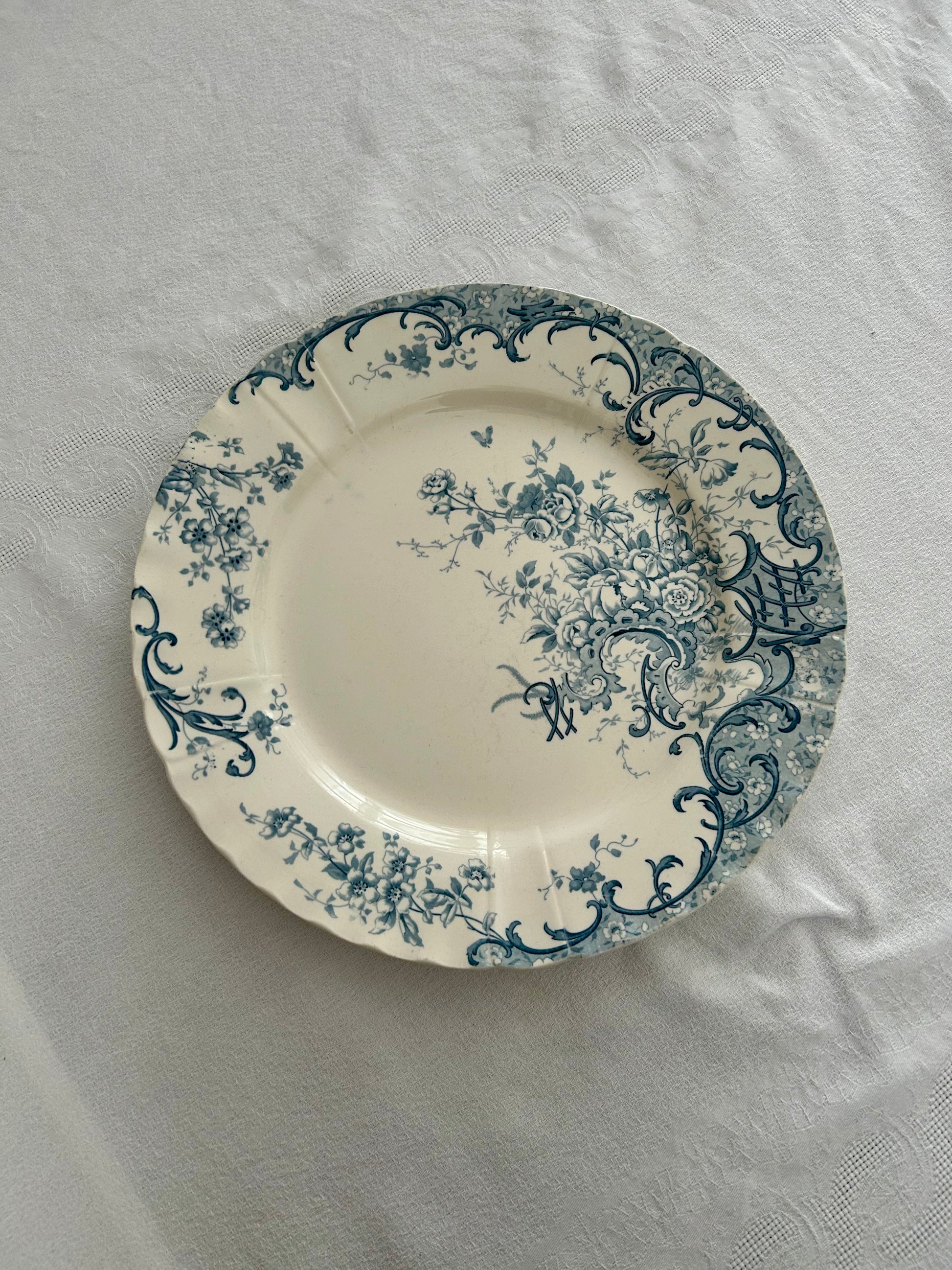 Plat rond - Terre de fer - Fleury - Sarreguemines - La Brocanterie d'Estelle