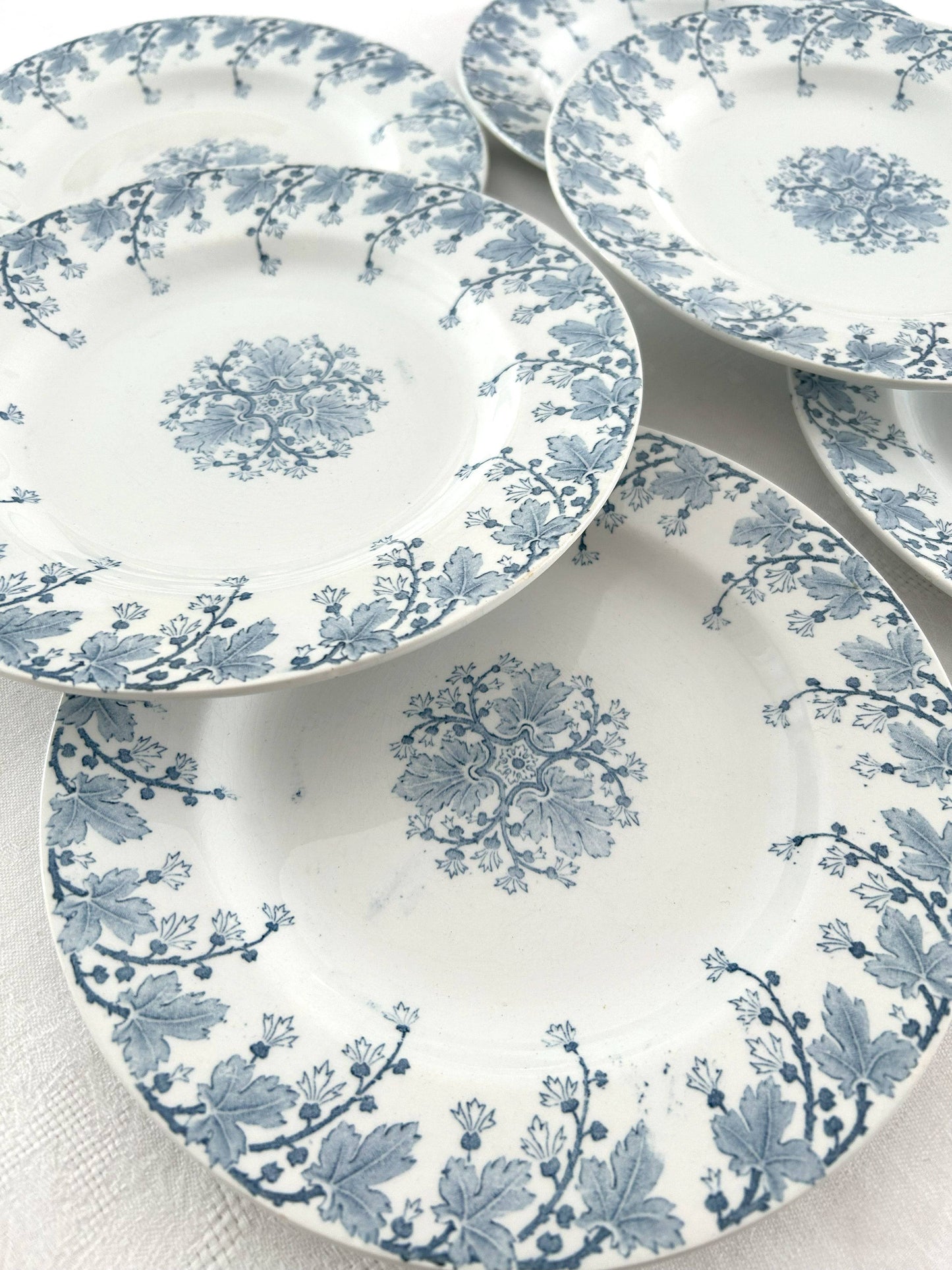 Ensemble de 6 assiettes plates - Néva - Terre de fer - K&G Lunéville - La Brocanterie d'Estelle