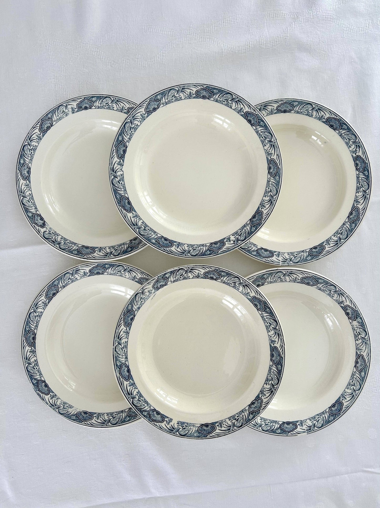 Ensemble de 6 assiettes creuses - El Goléa - Terre de fer - Salins - La Brocanterie d'Estelle