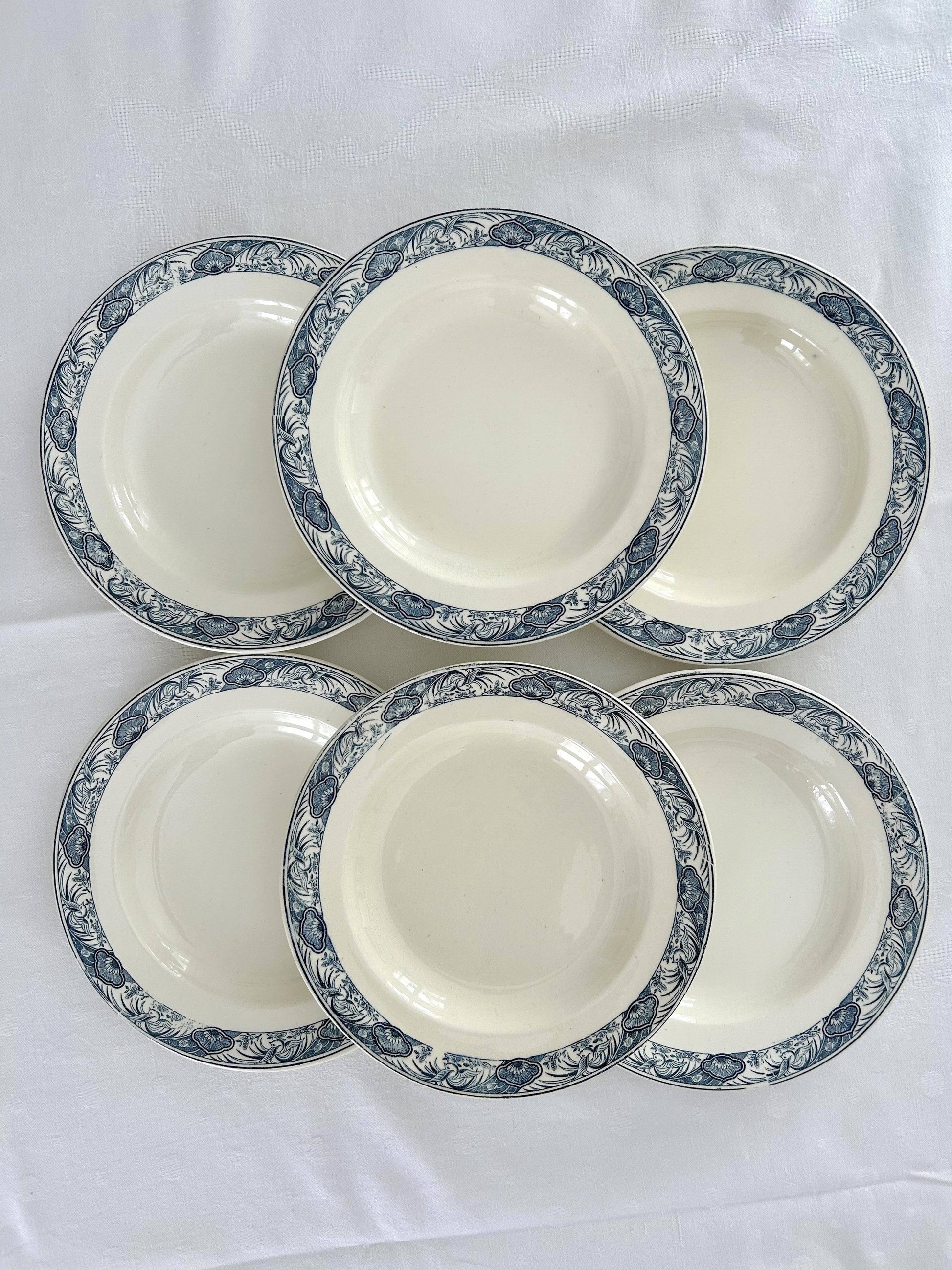 Ensemble de 6 assiettes creuses - El Goléa - Terre de fer - Salins - La Brocanterie d'Estelle