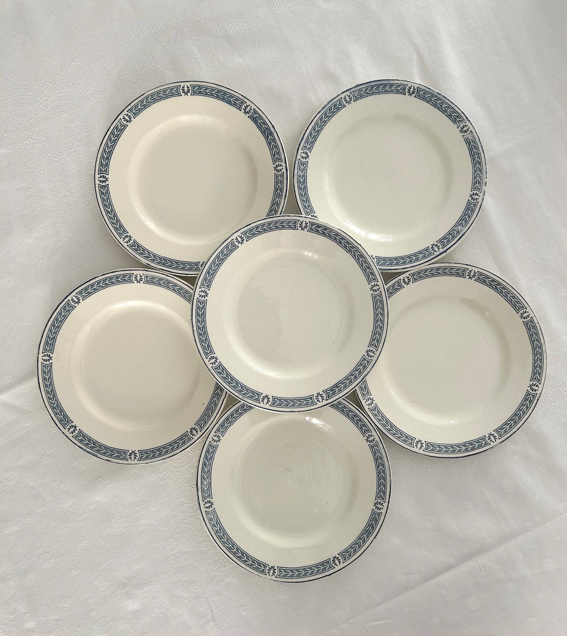 Ensemble de 6 assiettes à dessert - Castellane - Terre de fer - Salins - La Brocanterie d'Estelle