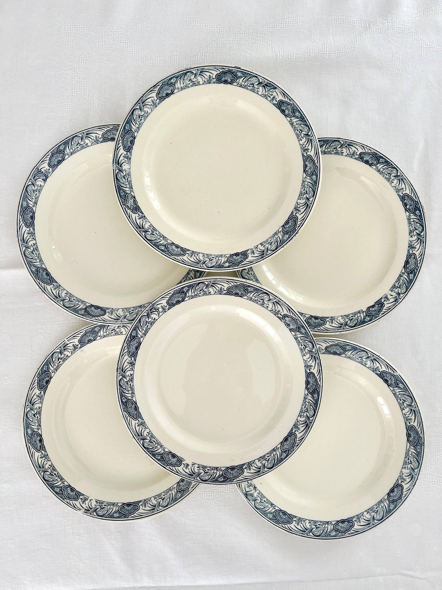Ensemble de 6 assiettes plates - El Goléa - Terre de fer - Salins - La Brocanterie d'Estelle