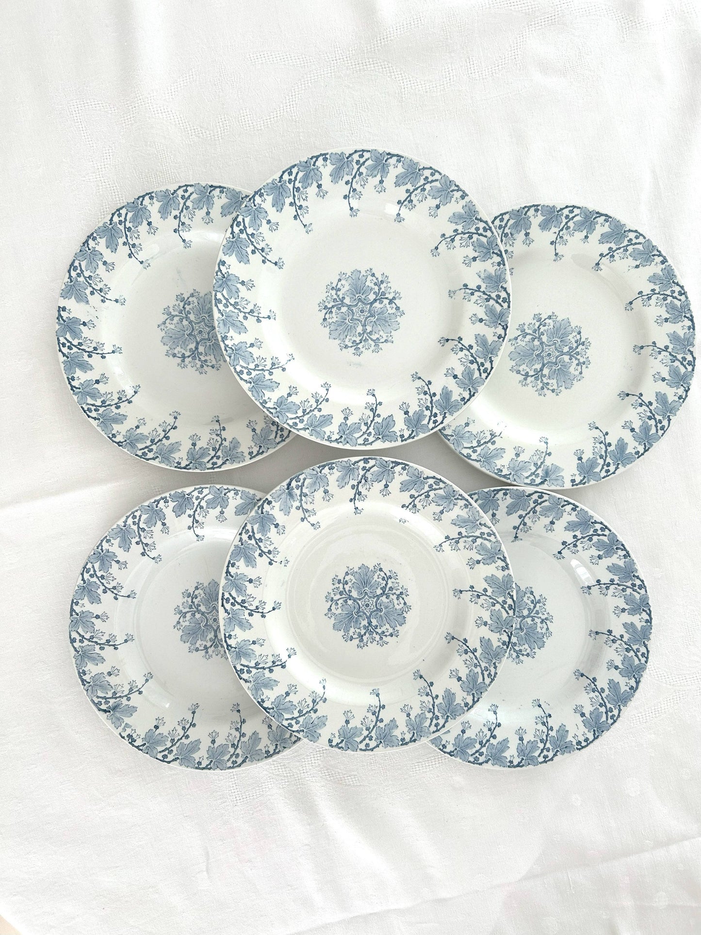 Ensemble de 6 assiettes plates - Néva - Terre de fer - K&G Lunéville - La Brocanterie d'Estelle
