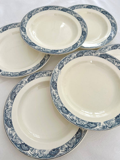 Ensemble de 6 assiettes creuses - El Goléa - Terre de fer - Salins - La Brocanterie d'Estelle